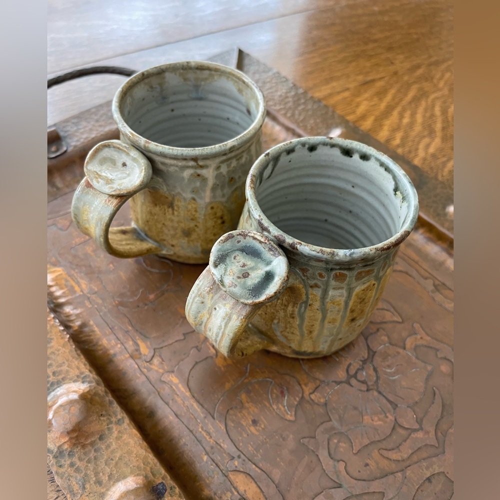 Pair of handmade Ceramic Mugs. 8-10 oz. Beautifully crafted. Perfect condition.